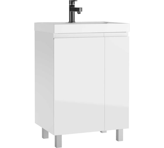 Изображение товара Тумба под умывальник Домино UNIT 60 Graffo без ящика белый глянец DGr2417T