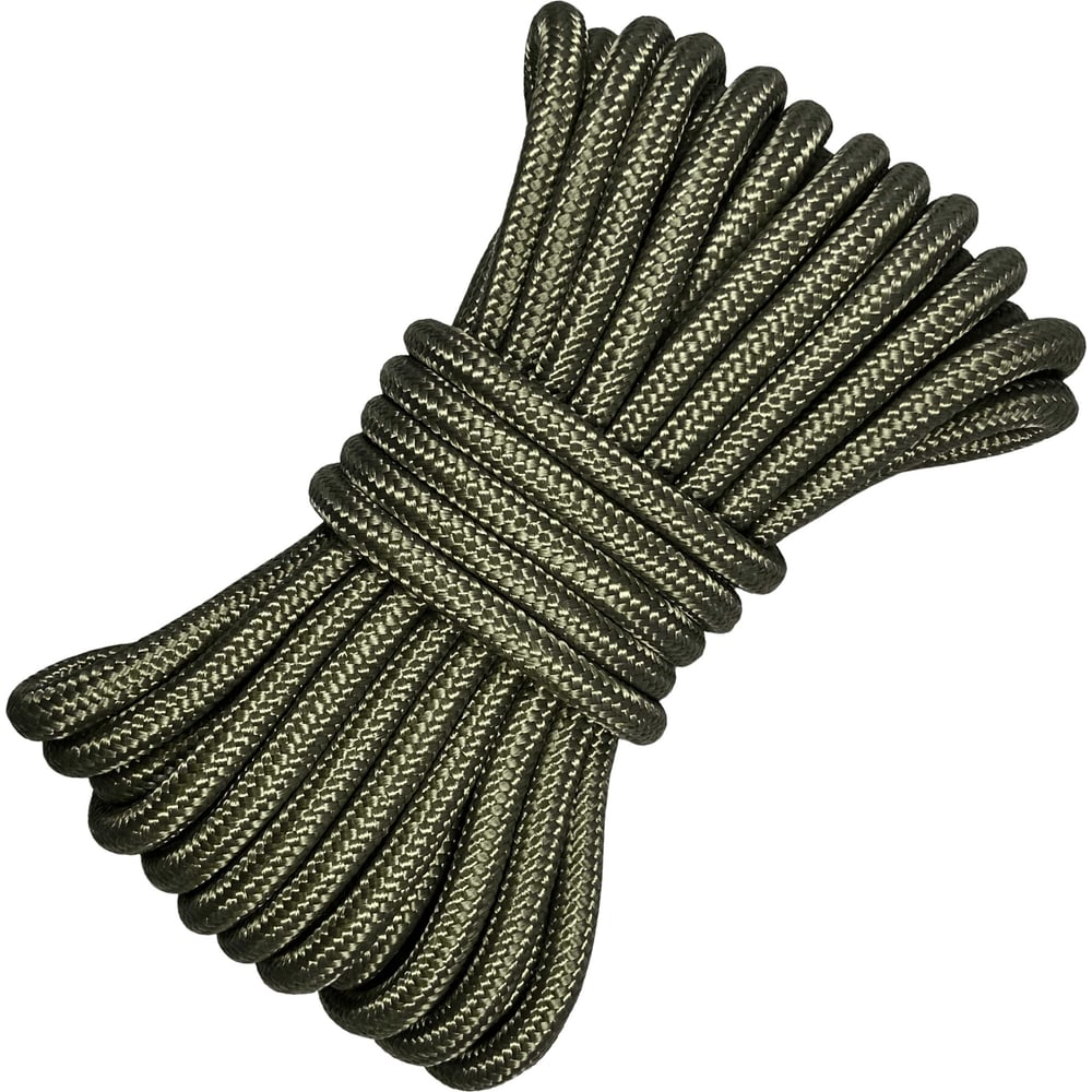 Изображение товара Плетеный полипропиленовый шнур 10 мм 20 м хаки для бытовых и хозяйственных работ