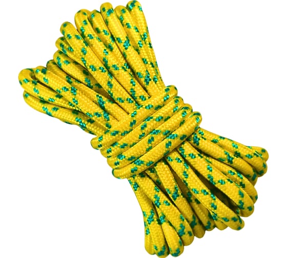 Изображение товара Шнур плетеный полипропиленовый ООО Оптхозторг 10 мм, 10 м, желтый 110510