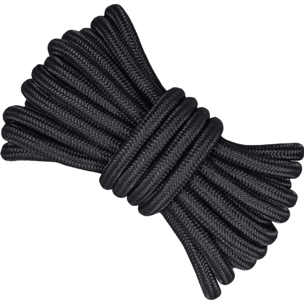 Изображение товара Плетеный полипропиленовый шнур 10 мм 10 м черный для хозяйственных и бытовых задач