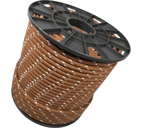 Изображение товара Шнур плетеный полипропиленовый ООО Оптхозторг 10 мм, 100 м, коричневый 1103100