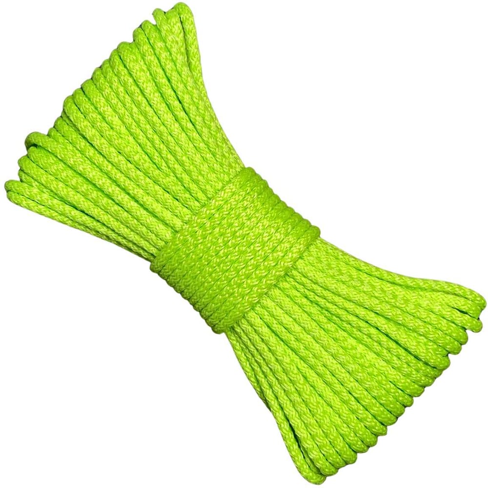 Изображение товара Вязаный полипропиленовый шнур 6 мм 50 м лайм ООО Оптхозторг