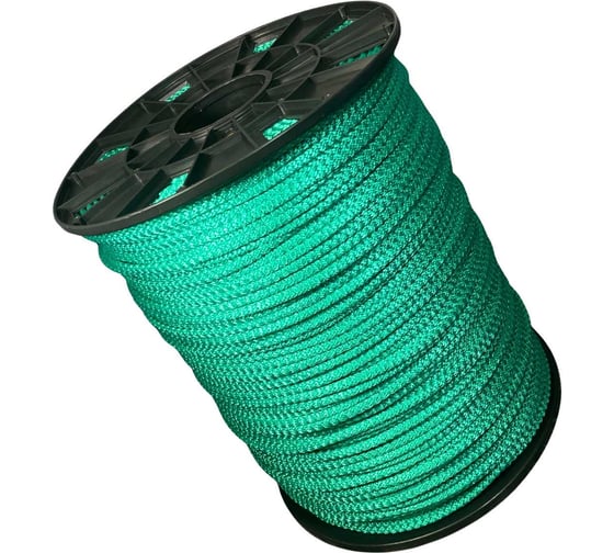Изображение товара Шнур вязаный полипропиленовый ООО Оптхозторг 6 мм, 400 м, зеленый 3066400