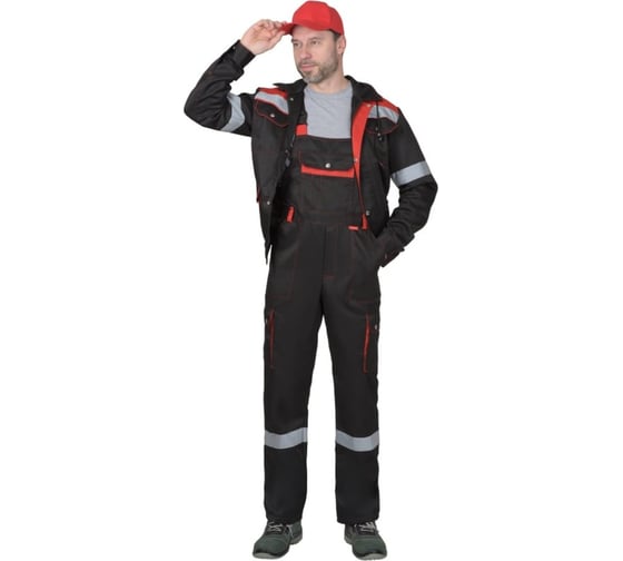 Изображение товара Костюм СИРИУС ТИТАН: куртка кор., п/комб. черный с красным с СОП  р.  96-100/182-188 66703