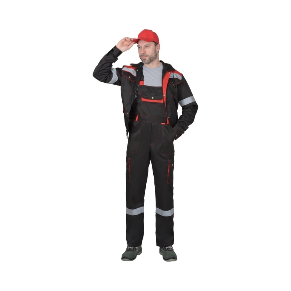 Изображение товара Костюм СИРИУС ТИТАН: куртка кор., п/комб. черный с красным с СОП р. 104-108/182-188 66701