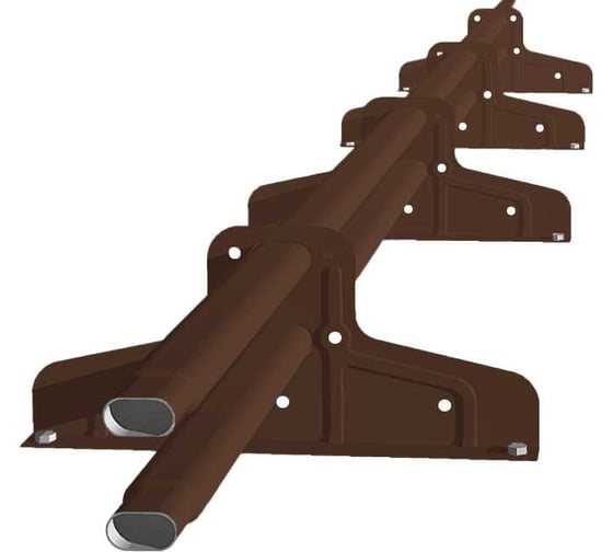 Изображение товара Снегозадержатель Стандарт Grand Line Т4, d 40х20, RAL 8017, 3м, оцинкованная сталь 411490