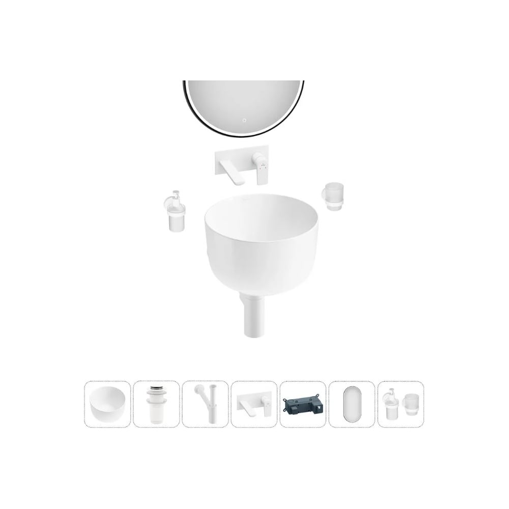 Изображение товара Акционный набор Wellsee 6 в 1 с накладной раковиной Fontenay Paris