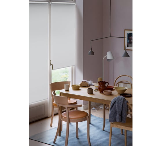 Изображение товара Рулонная штора для балконной двери Эскар Blackout, LUX цвет белый, 62х215 см 81741062215