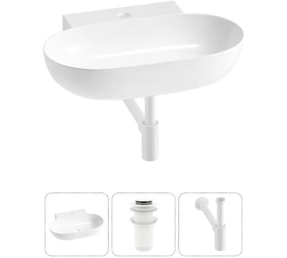 Изображение товара Комплект Wellsee 3 в 1 Lavinia Boho Bathroom Sink накладная/подвесная раковина 58x40 см 20215134R