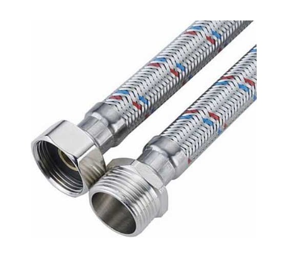 Изображение товара Подводка для воды ООО ПКФ Сварком 0.4 м, 1/2 гш, нержавеющая сталь, 2шт СанТех s031474