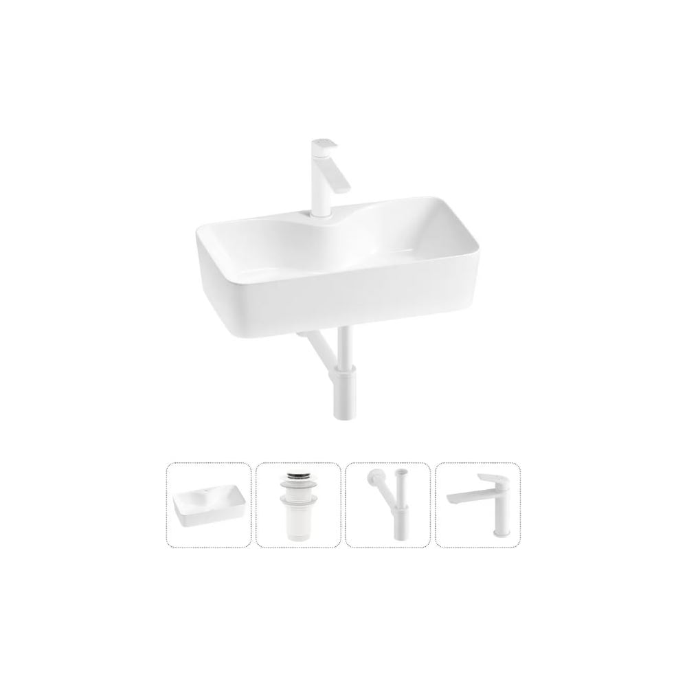Изображение товара Комплект Wellsee 4 в 1 Lavinia Boho Bathroom Sink накладная раковина 54x30 см