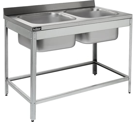 Изображение товара Ванна моечная цельнотянутая двухсекционная Kobor ВМЦ/2-120/60/430 4611