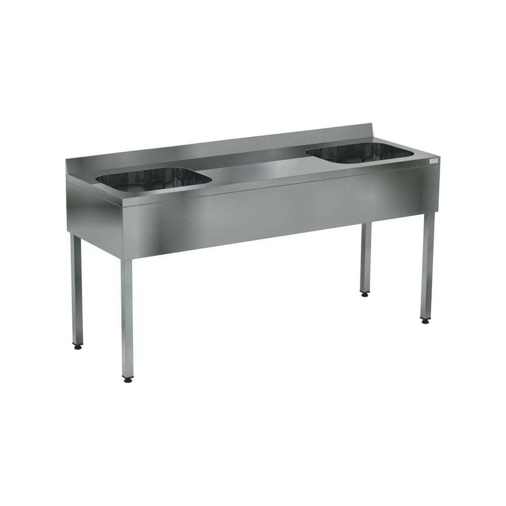 Изображение товара Моечная ванна цельнотянутая двухсекционная из нержавейки Kobor ВМЦФР/2-180/60