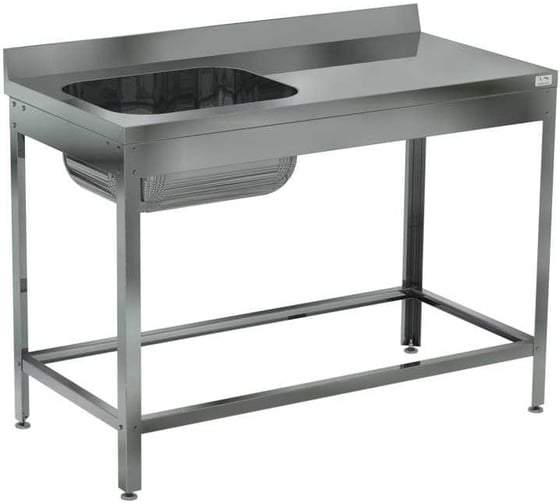 Изображение товара Ванна моечная цельнотянутая односекционная с рабочей поверхностью Kobor ВМЦР/1-120/60/430 Л/П 4626