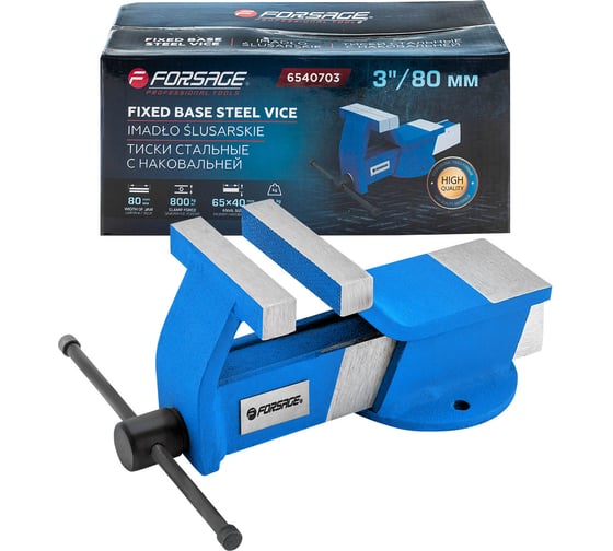 Изображение товара Тиски стальные с наковальней 3"-80мм Forsage F-6540703(18551)