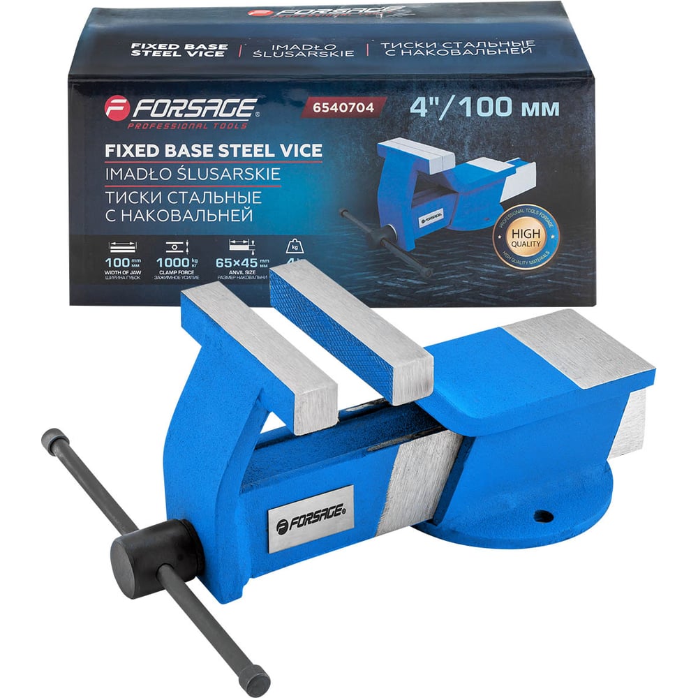 Изображение товара Тиски стальные с наковальней Forsage 4"-100 мм F-6540704