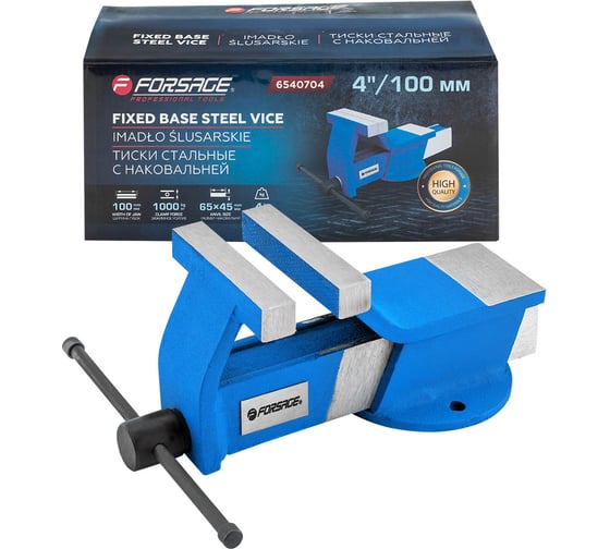 Изображение товара Тиски стальные с наковальней 4"-100 мм Forsage F-6540704(18547)