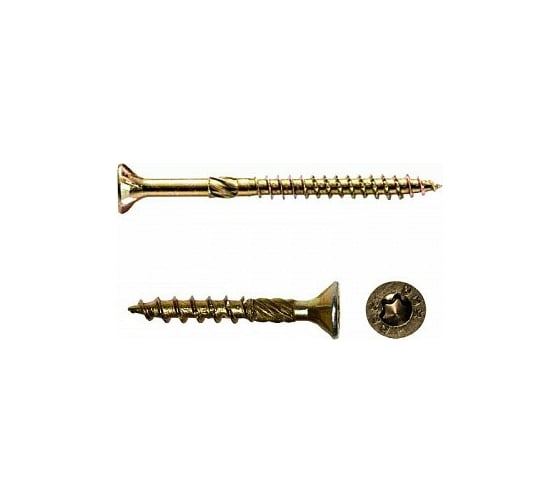 Изображение товара Саморезы по дереву КРЕП-КОМП желтые, потай ПРОФИ 6.0x70 мм 20 шт 06070Fhмф