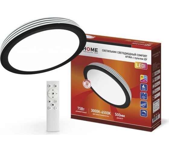 Изображение товара Светодиодный светильник IN HOME COMFORT AFINA 75Вт 230В 3000-6500K 6000Лм 500x85мм пульт ДУ 4690612035147