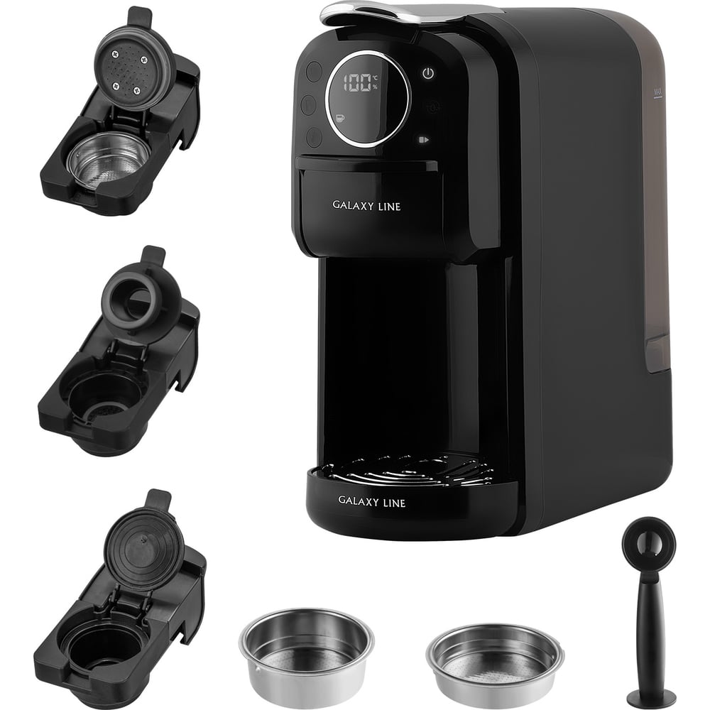 Изображение товара Капсульная кофемашина Galaxy Line GL0721 черная для капсул и кофе-под