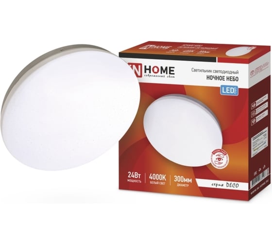 Изображение товара Светодиодный светильник IN HOME серии DECO 24Вт 230В 4000К 1560лм 300х55мм НОЧНОЕ НЕБО 4690612033518
