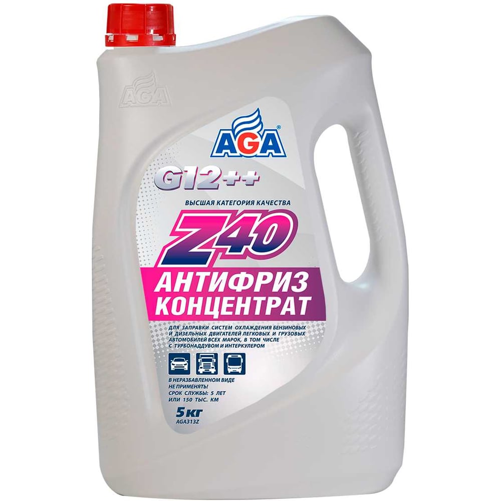 Изображение товара Антифриз AGA Z40 концентрат красный 5 кг - защита двигателя автомобиля