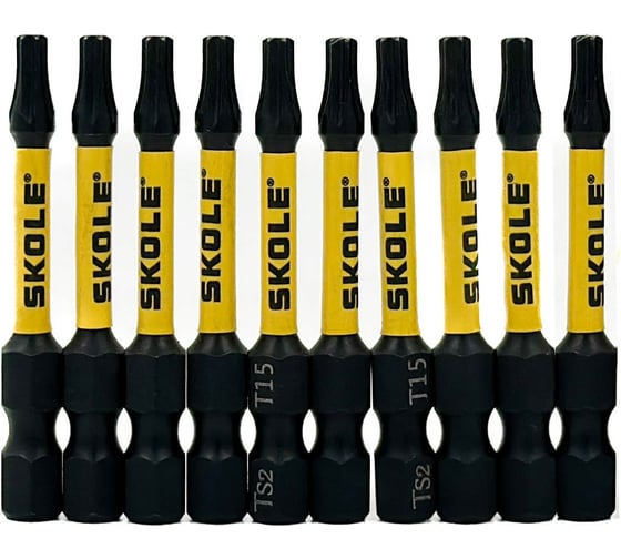 Изображение товара Бита магнитная Skole (BT2) 10 шт, T15-50, сталь S2 оригинал BT2-T1550