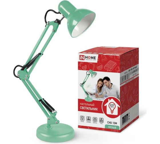 Изображение товара Настольный светильник IN HOME СНО 15М на основании 60Вт E27 230В МЯТНЫЙ 4690612035864