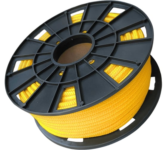 Изображение товара Шнур плетеный полипропиленовый ООО Оптхозторг 8 мм 50 м желтый 108550