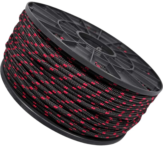 Изображение товара Шнур плетеный полипропиленовый ООО Оптхозторг 6 мм 100 м черно-красный 10617100