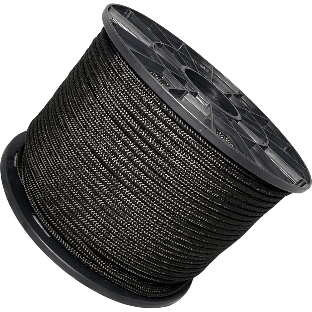 Изображение товара Плетеный полипропиленовый шнур 6 мм 200 м черный, ООО Оптхозторг