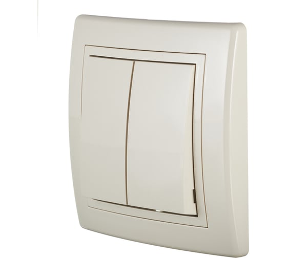 Изображение товара Проходной 2-клавишный выключатель Aling-conel PRESTIGE 10AX 250В, бежевый 6072.99