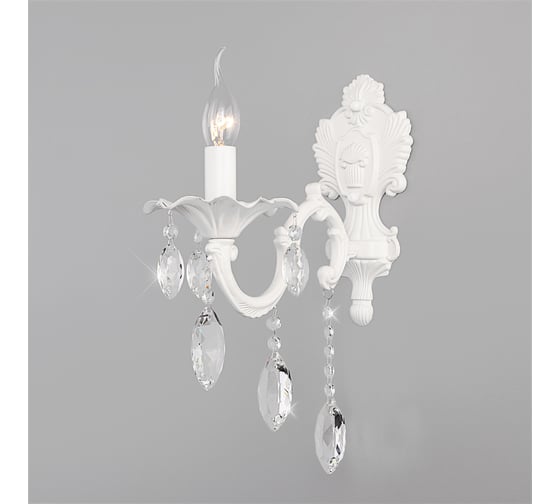 Изображение товара Настенный светильник Eurosvet 10108 1 белый прозрачный хрусталь Strotskis a045450