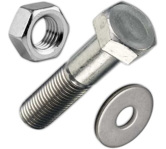 Изображение товара Болт 23 Болта 16х100 мм с гайкой и шайбой ОЦ DIN931 к.п.8.8, 5 шт 50043