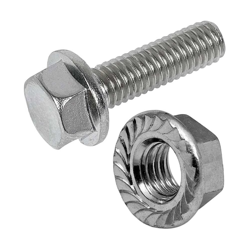 Изображение товара Болт M10x25 с фланцем, класс 8.8, цинк, 10 штук