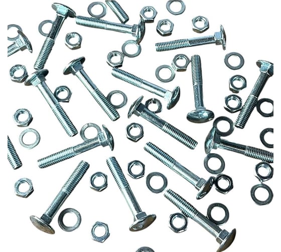 Изображение товара Болт 23 Болта мебельный с гайкой и шайбой 6х20 ОЦ DIN 603, 20 шт бм620бгш