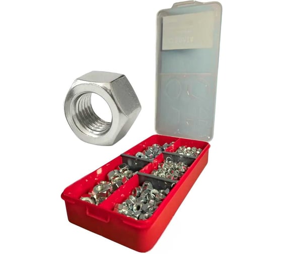 Изображение товара Комплект гайка ОЦ шестигранная 23 Болта М4,5,6,8,10 в органайзере 1000005