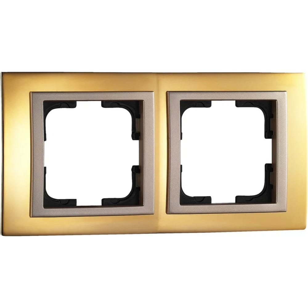 Двухместная рамка MONO ELECTRIC, цвет золотой 106-440000-161 CHROME - фото 1
