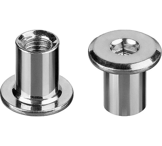 Изображение товара Мебельная гайка 23 Болта  Эриксона М8 с плоской головкой, 100 шт. ГЭS5M816ф100