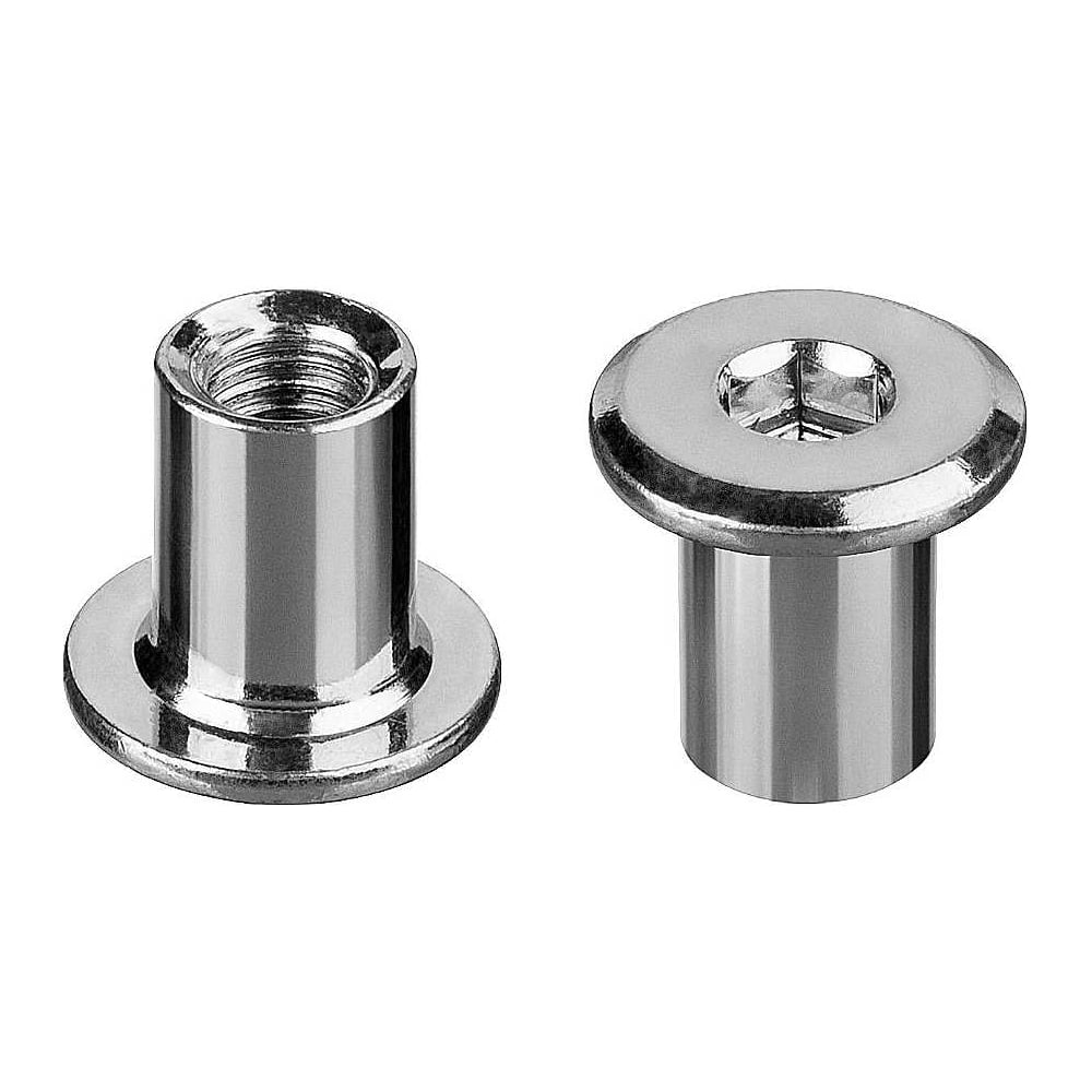 Изображение товара Мебельная гайка М8 23 Болта Эриксона с плоской головкой уп 50 шт