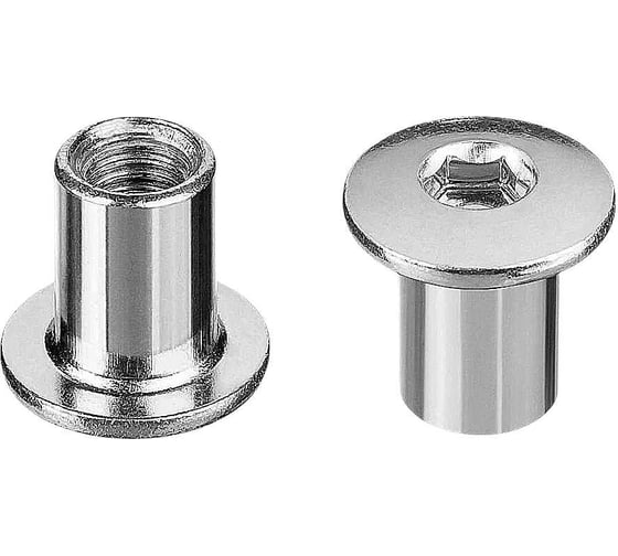 Изображение товара Мебельная гайка 23 Болта  Эриксона М8 с плоской головкой, 50 шт. ГЭS5M816ф50