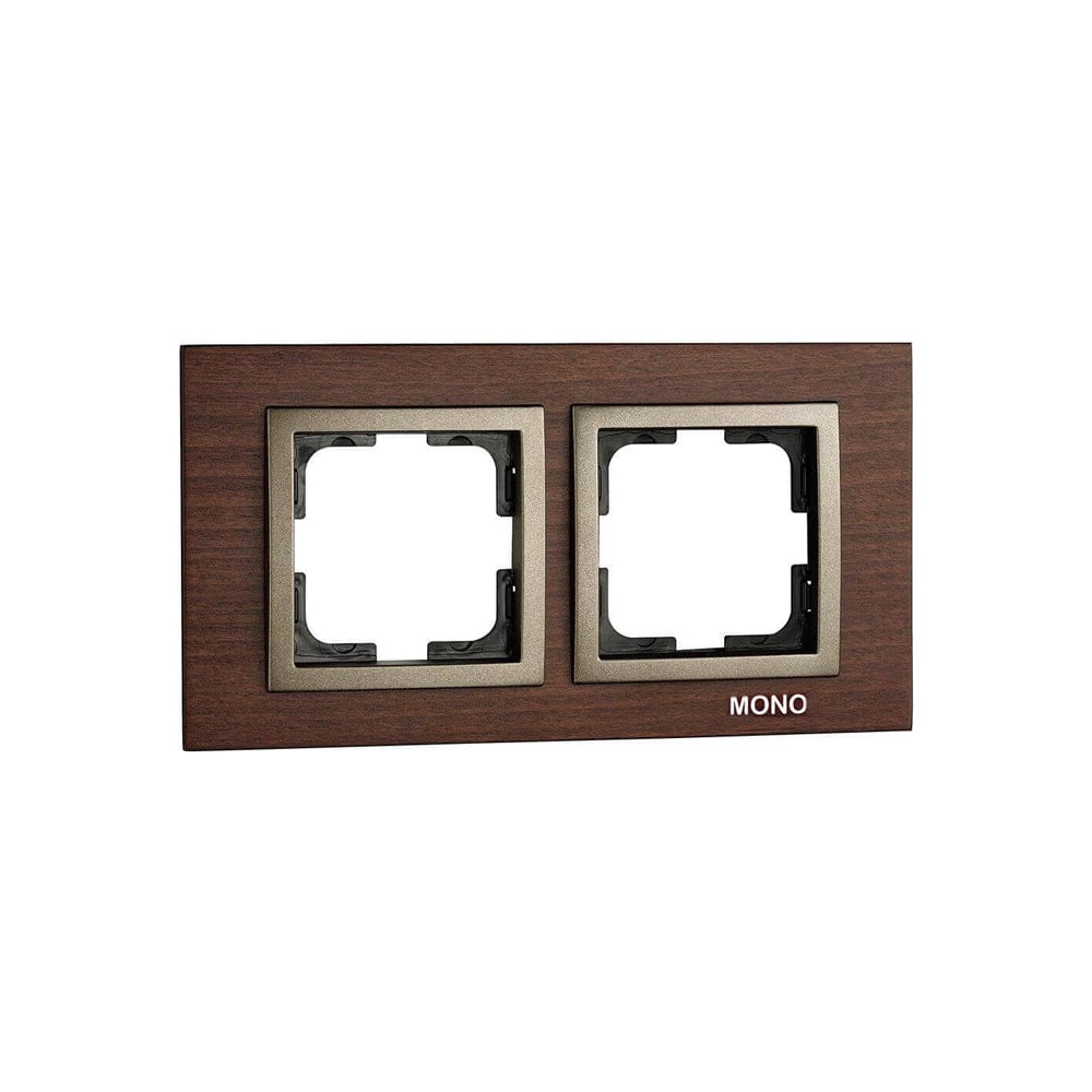Двухместная рамка MONO ELECTRIC, цвет орех 107-510000-161 STYLE - фото 1