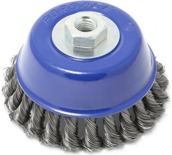 Изображение товара Кордщетка чашеобразная стальная витая в блистере 100 мм для УШМ Forsage F-BWC104 19918