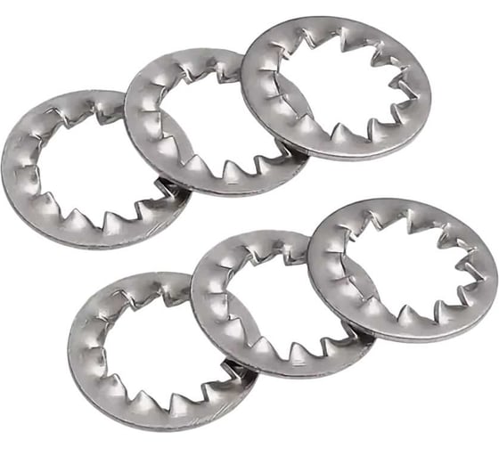 Изображение товара Шайба зубчатая 23 Болта нержавеющая М6 тип J DIN 6798, 100 шт. 00-00006286ф100