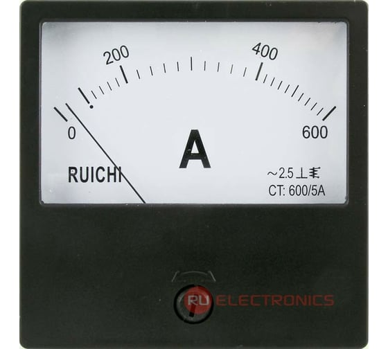 Изображение товара Аналоговый амперметр переменного тока Ruichi Ц42300, 600А/5, 50Гц 76400