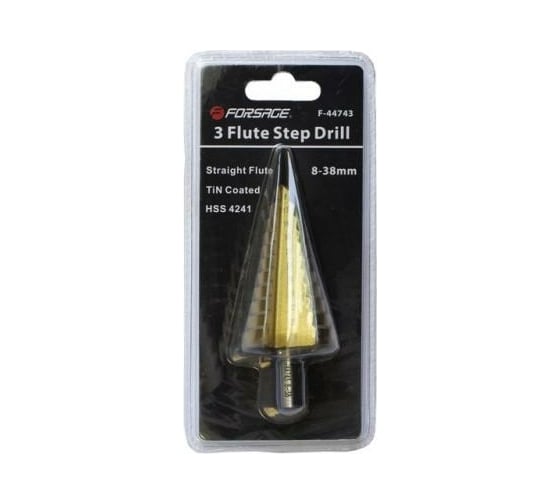 Изображение товара Сверло ступенчатое в блистере (8-38 мм; HSS-TIN) Forsage F-44743 49038