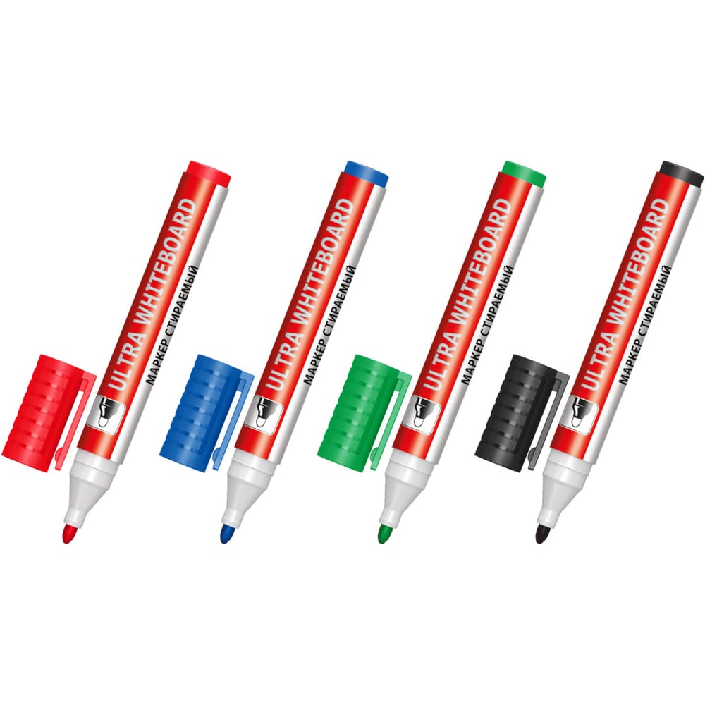 Изображение товара Маркеры для доски BRAUBERG набор 4 цвета, 3 мм, стираемые