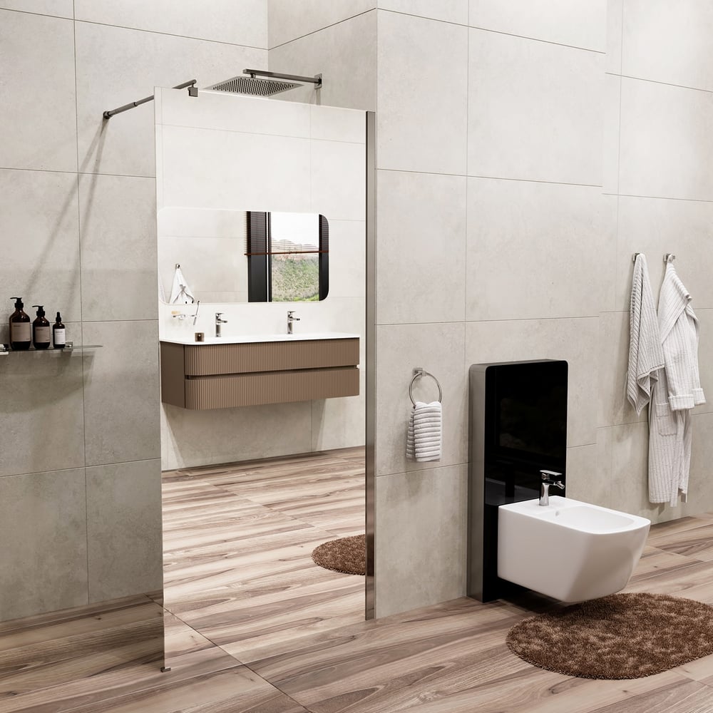 Изображение товара Душевая перегородка WasserKraft Rur 30W39-MR зеркальная 900 мм