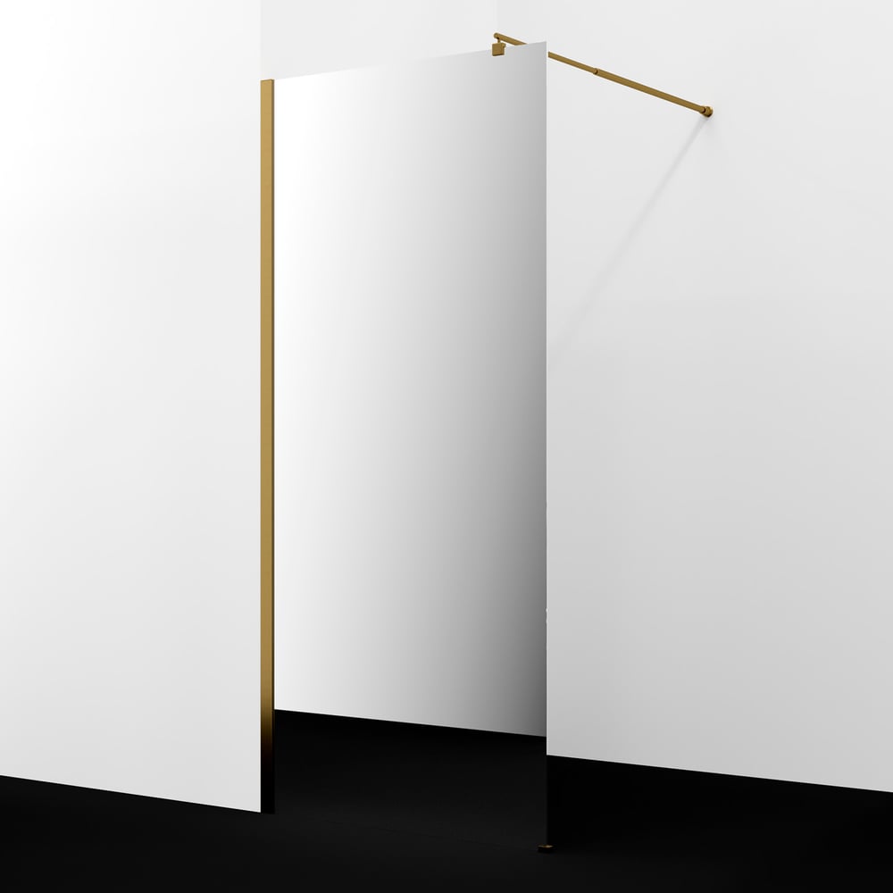 Изображение товара Душевая перегородка WasserKraft Rur 30W40BG-MR зеркальное стекло алюминий золото