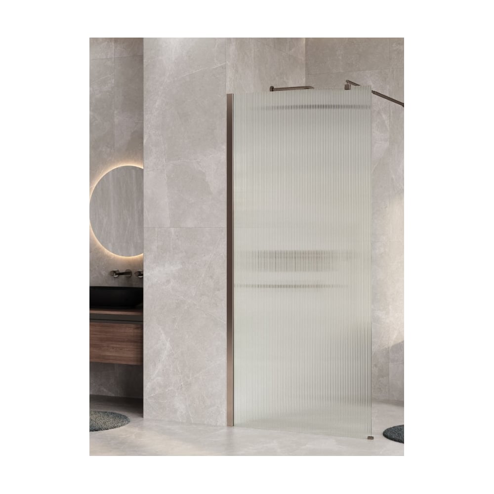 Изображение товара Душевая перегородка WasserKraft Rur 30W39-FL стекло рифленое алюминий